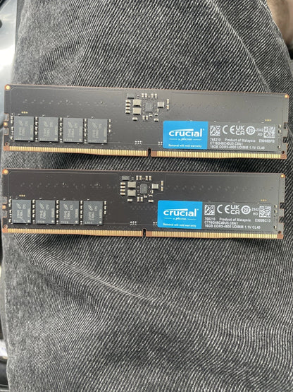 Crucial  32GB DDR5 UDIMM 4800MHz CL40 Desktop PC Memory