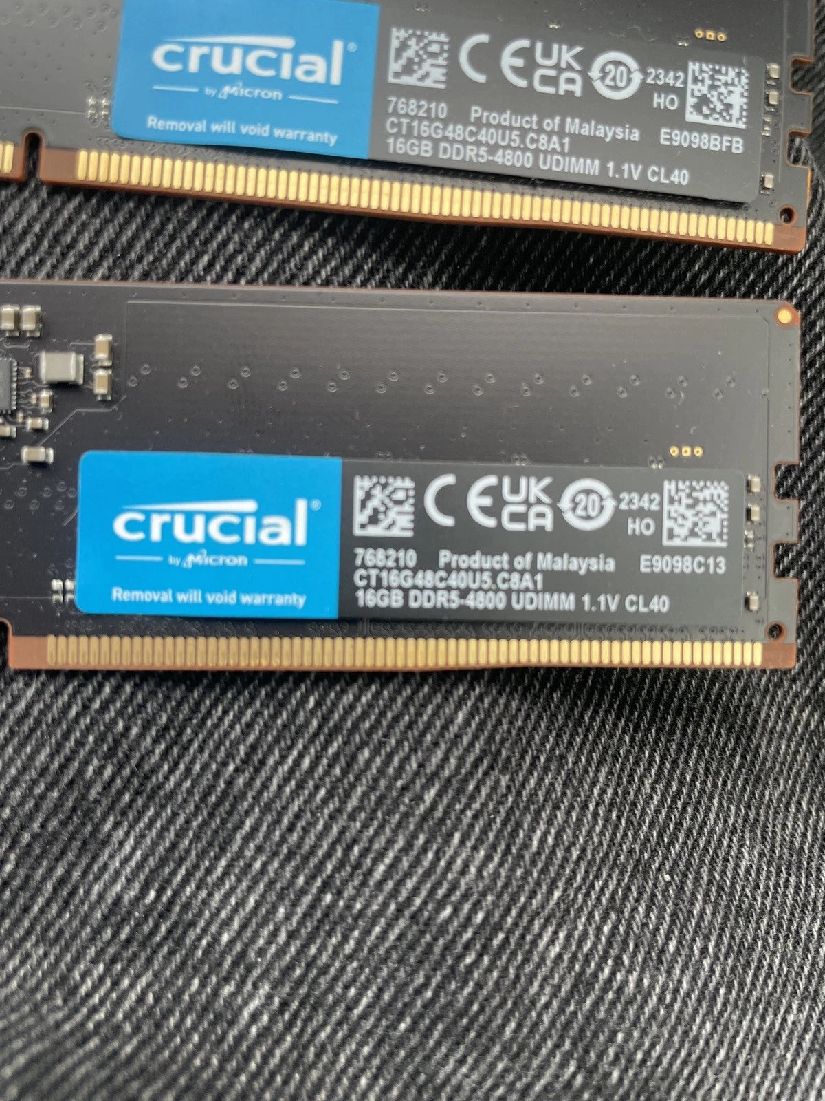 Crucial  32GB DDR5 UDIMM 4800MHz CL40 Desktop PC Memory