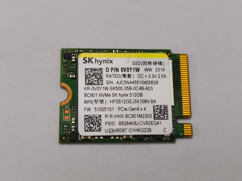 Hynix 2230 BC901 High Performance M.2 NVMe PCIe Gen4 x4 SSD 512GB