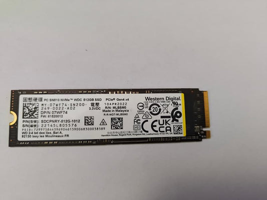 WDC PC SN810 PCIe Gen4 x4 High Performance Black M.2 NVMe 512GB SSD