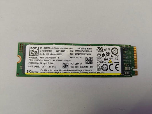 Hynix High Performance PC801 M.2 NVME SSD 512GB PCIe Gen4 x4 98%